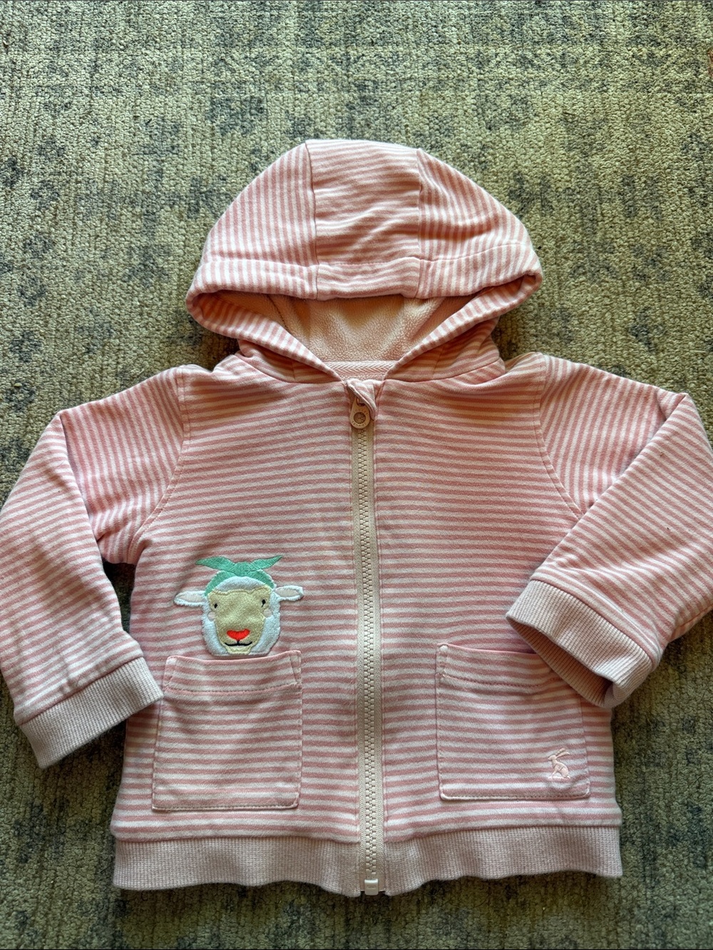 Pink Striped Hooded Zip-Up Jacket for Kids
